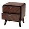 Baxton Studio Markell Mid-Century Transitional Walnut Brown Finished Wood 2-Drawer Nightstand 233-13271-ZORO - alternate 3